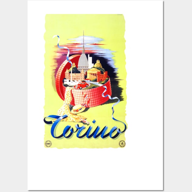 Vintage Travel Poster Italy Torino Wall Art by vintagetreasure